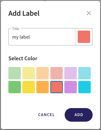 Add label and color