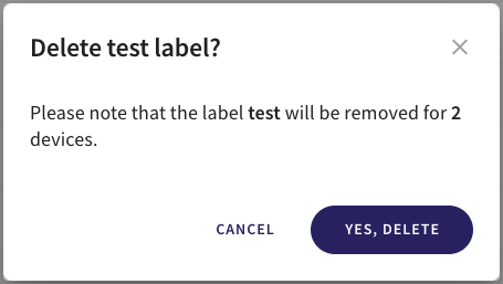 Delete labels
