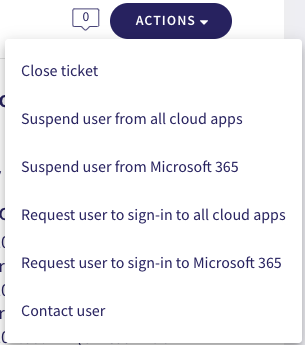 Ticket Actions