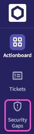 Security gaps Actionboard