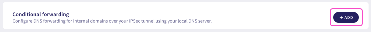 Adding a new conditional forwarding rule