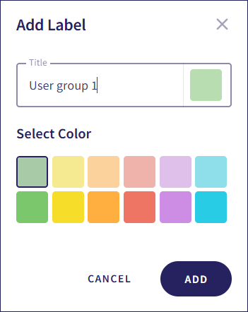 Add label and color