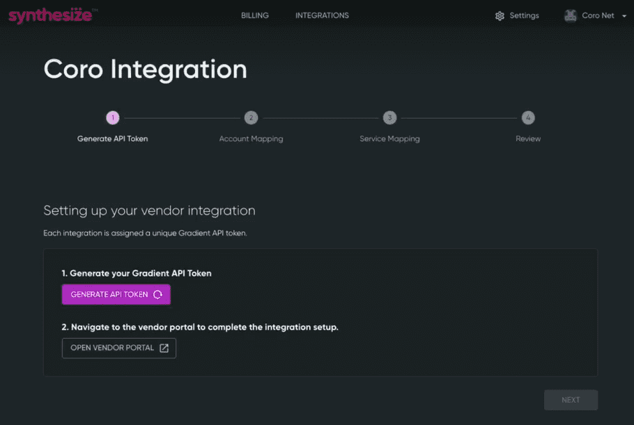 Coro integration page
