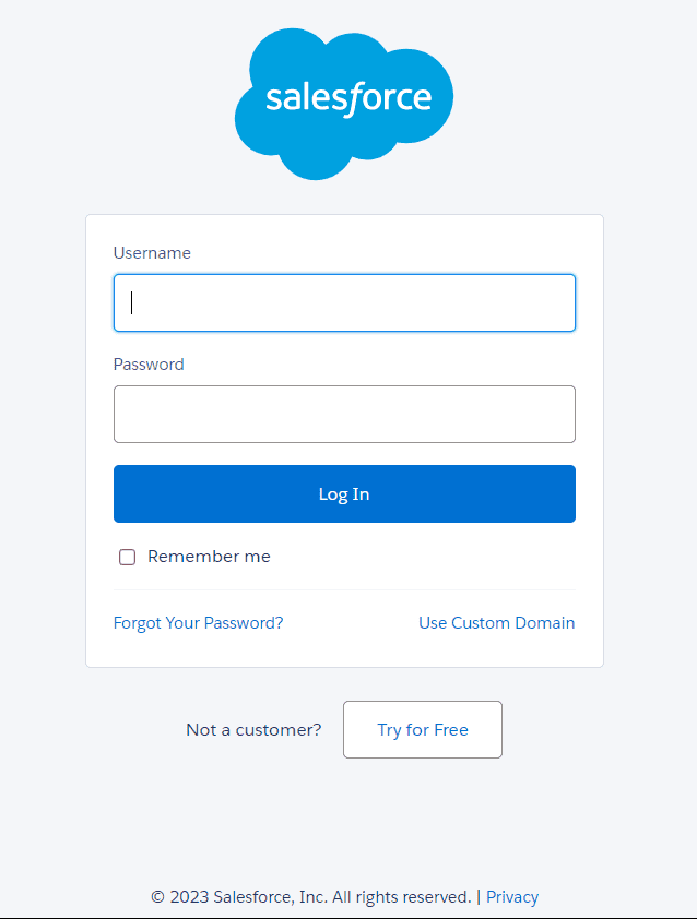 Salesforce login