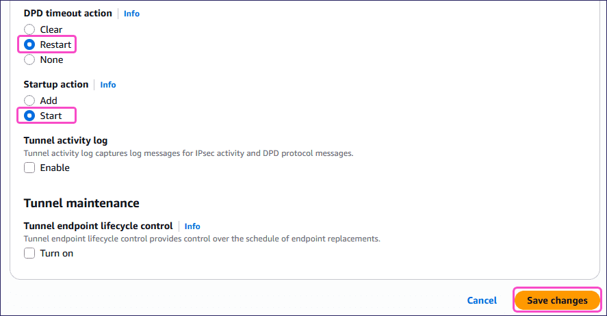 DPD Startup action