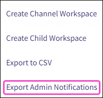 Export Admin Notification