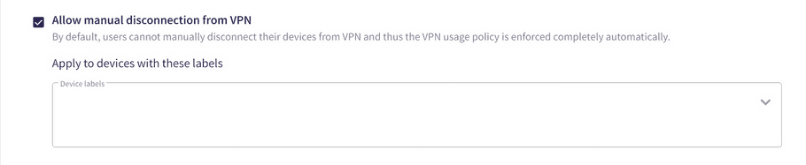 Manually disconnect from VPN