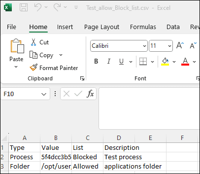 CSV file example data