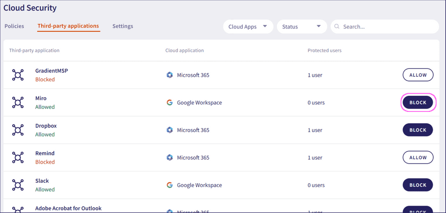 Third-party application