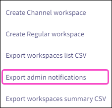 Export admin notifications