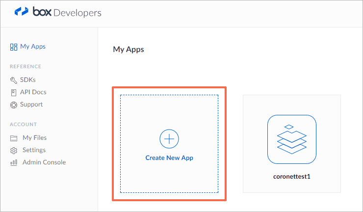 Create new Box app
