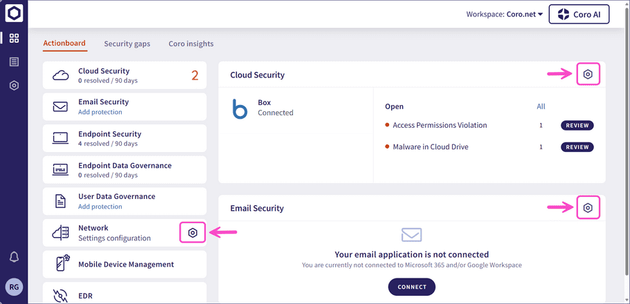 Accessing Control Panel pages for components