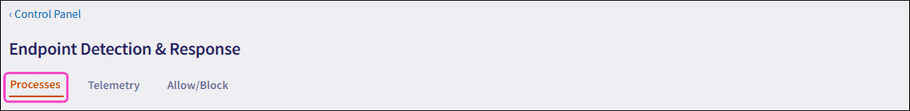 EDR Processes tab