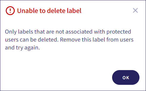 Remove label warning