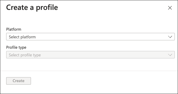 Create a profile dialog