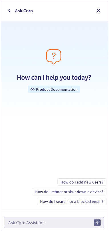 Coro AI Ask Coro panel