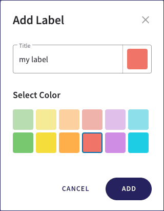 Add label and color