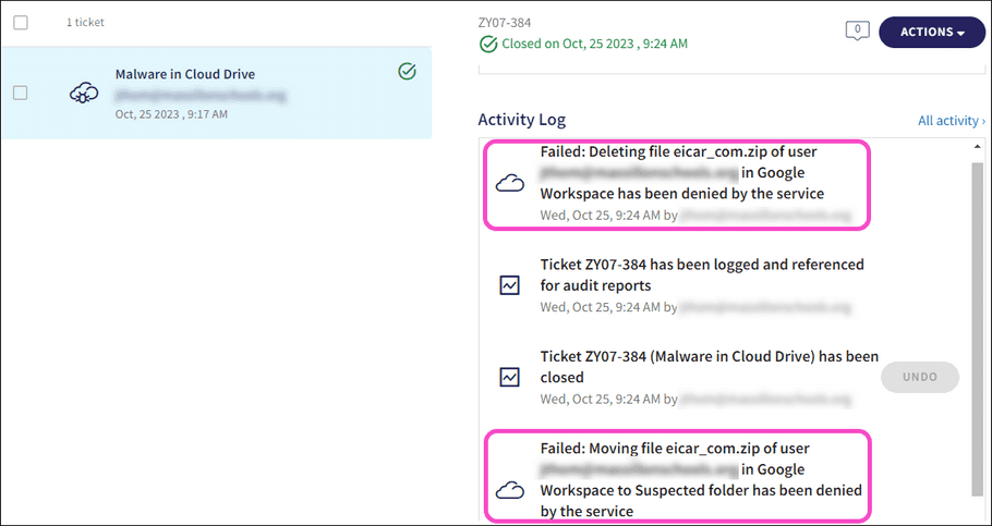 Malware in Cloud Drive