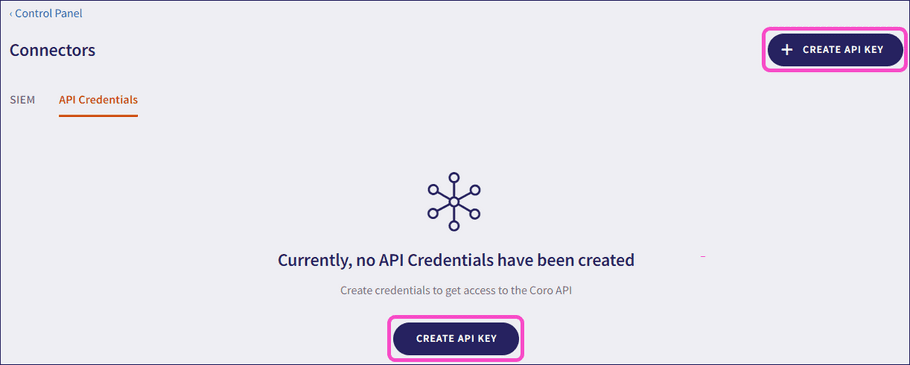 "New API key"