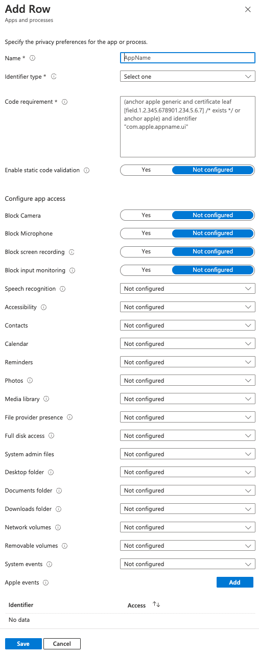 Add row dialog