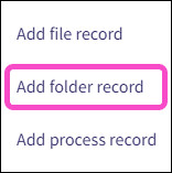 Add folder record