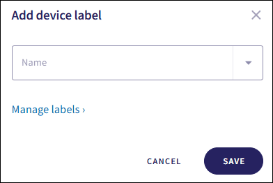 Add device label dialog