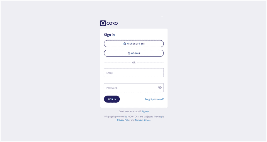 sign-in page