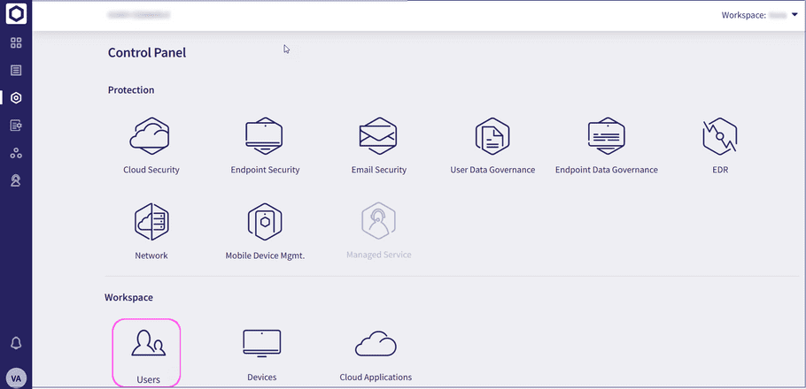 Selecting Users from the Control Panel