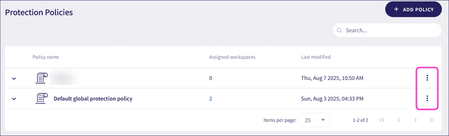 Manage global protection policies