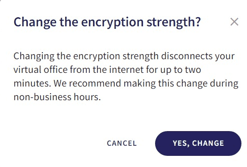 Confirm encryption strength