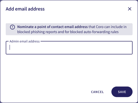 Adding a point of contact email address
