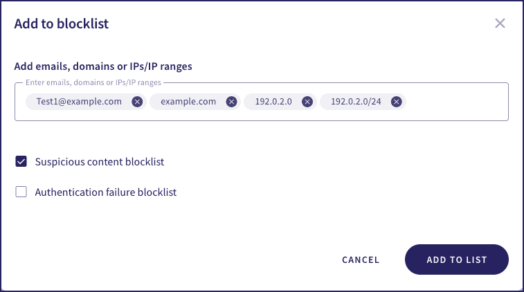 Add to blocklist