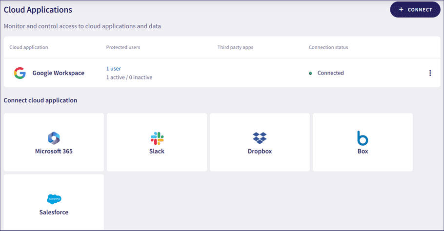 Cloud Applications page