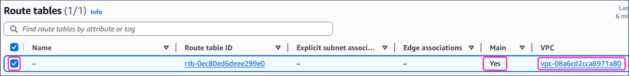 Route table select