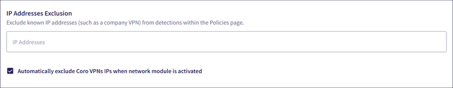 VPN exclusion setting