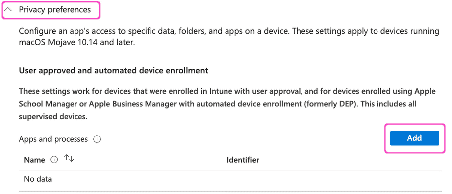 Privacy preferences