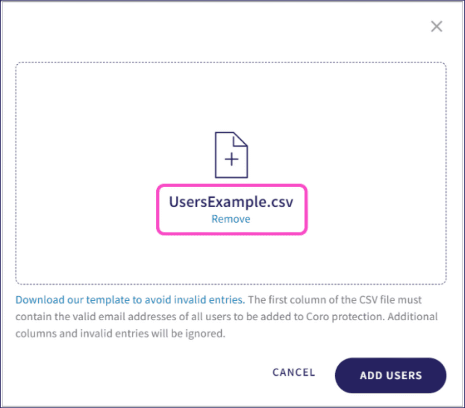 An Uploaded CSV file