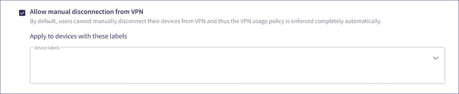 Manually disconnect from VPN