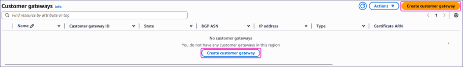 Create customer gateways