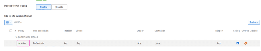 Inbound firewall logging