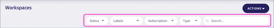 Filter and search workspaces