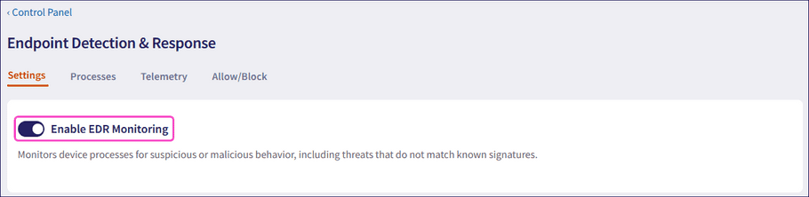 Enable EDR Enforcement