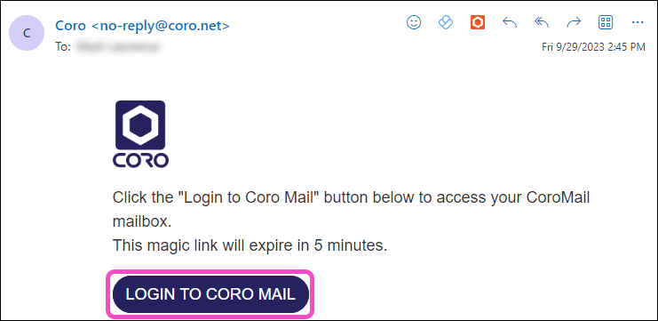 Coro email encryption login