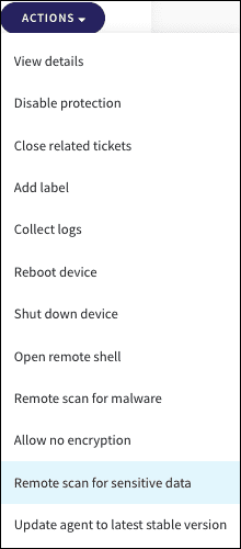 Device actions