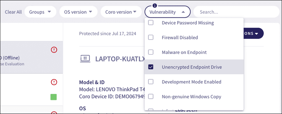 Devices list add vulnerability