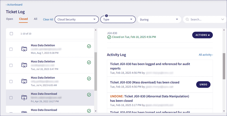 Activity Log