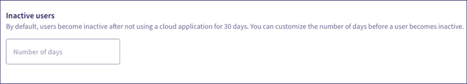 Inactive user setting