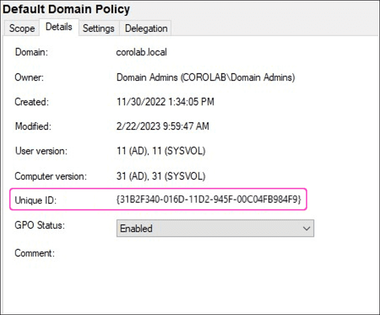 Default Domain Policy