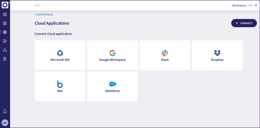 Cloud Applications page