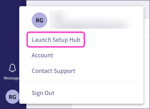 Setup Hub in user profile